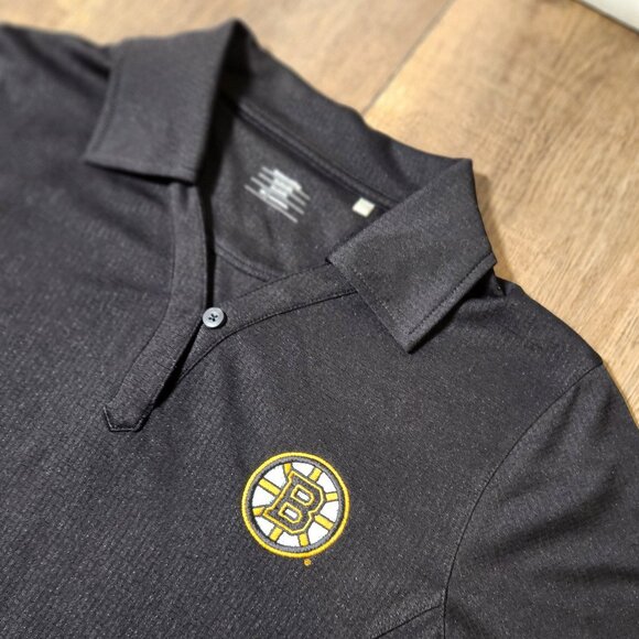 🐻⛳Boston Bruins Women's Golf Black Performance Polo Shirt NHL Hockey-M - Picture 2 of 3